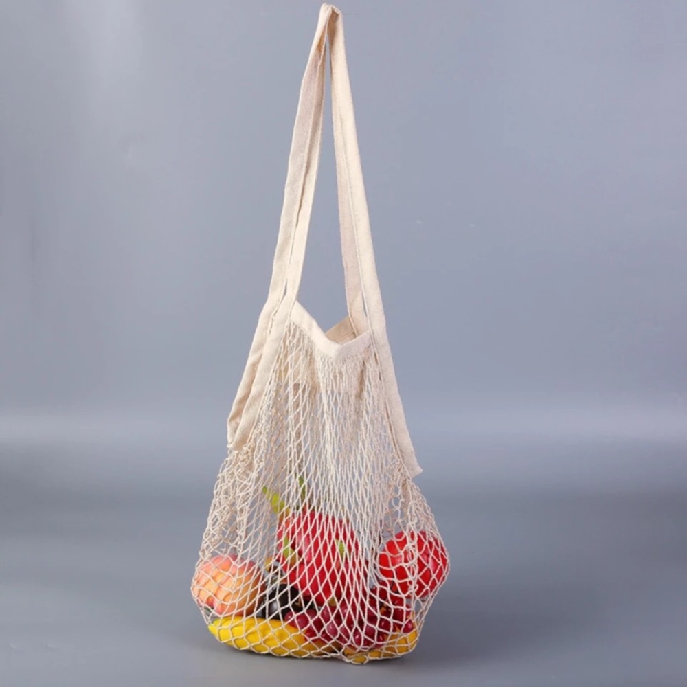 Bag mesh fish net shopping grocery fruit reusable cream Multiuse market